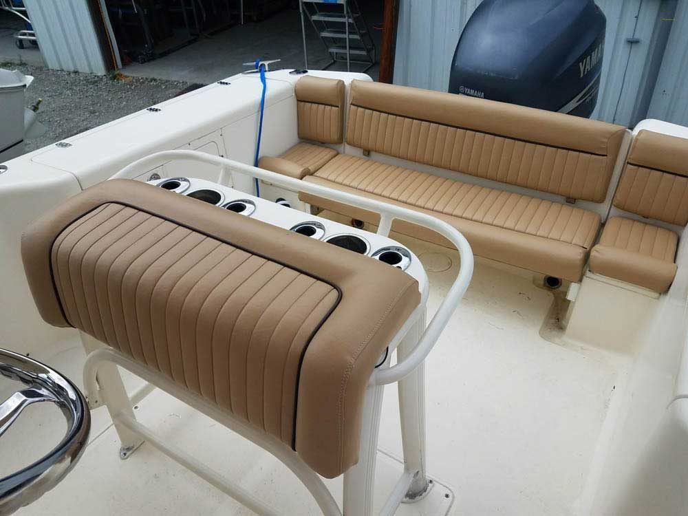 Yamaha marine seat reupholstery for boat upholstery in Sarasota, Florida